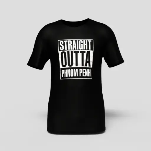 CamboLove – T‑Shirt Straight Outta Phnom Penh – Black